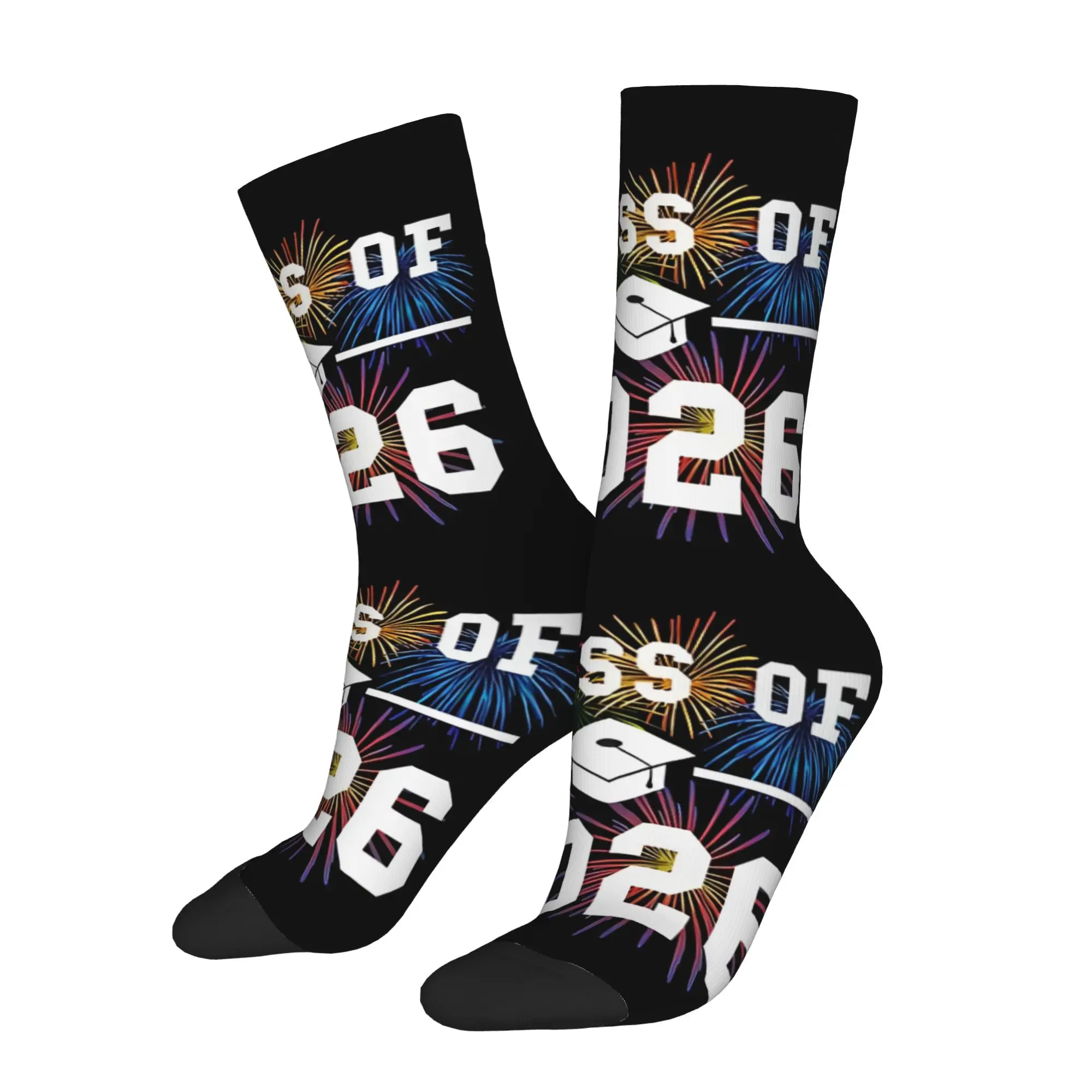 Funny Sock Graduation in 2026 Class Of 2026 Senior Year Vintage Quality Pattern Printed Men Crew Socks Novelty Men's Socks