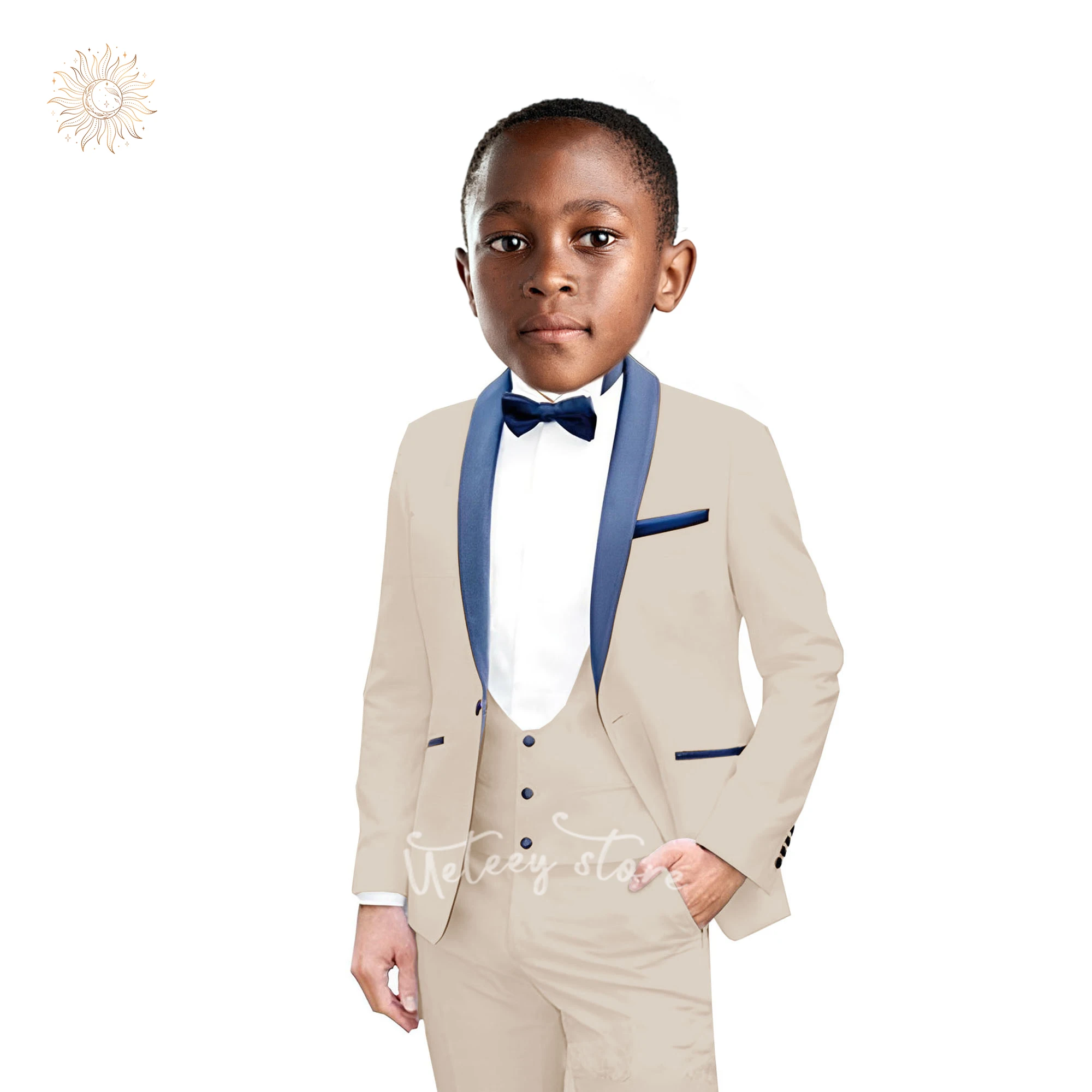 Formal Suit for Boys, 3 Pieces Slim Fit Boys Suit, Kids Boy\'s Tuxedo First Class Boy Outfit Wedding Party