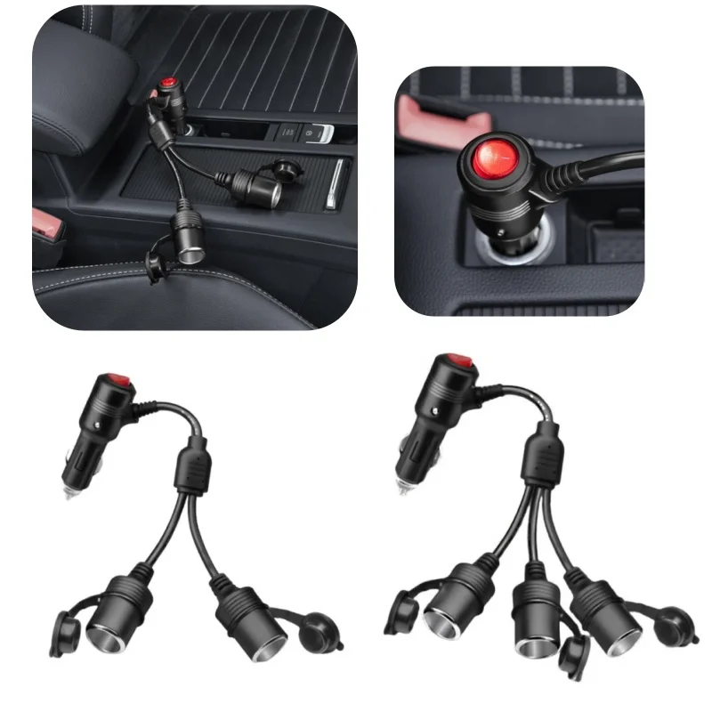 180W Car Cigarette Lighter Splitter 1 Male To 2/3 Female Sockets 12V 24V Fast Charger Power Adapter for DVR GPS Dashcam