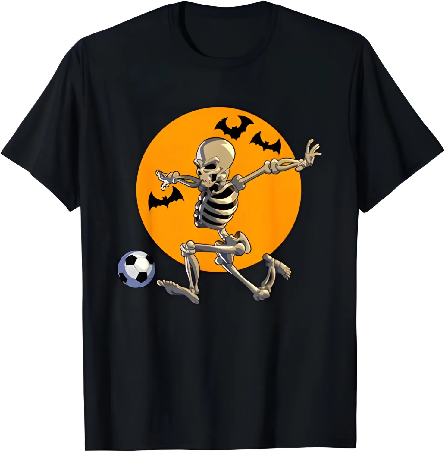 Soccer Skeleton Halloween Men Boys Soccer Player Halloween T-Shirt