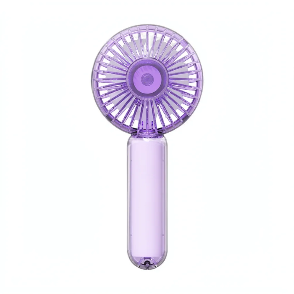 Portable Handheld Fan Transparent Cooling Cooler USB Rechargeable Quiet Brushless Motor Night Light Outdoor Travel Office Desk