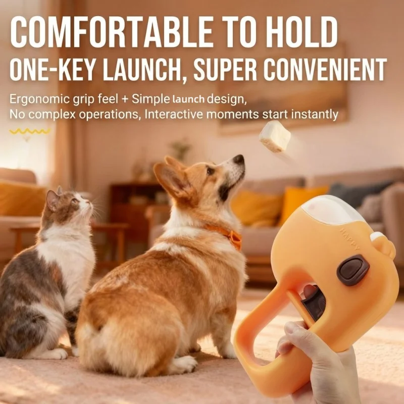 Interactive Puzzle Pet Toy Treat Launcher for Dogs And Cats Freeze Dried Food Dispenser Boredom Relief Training Teaser Play