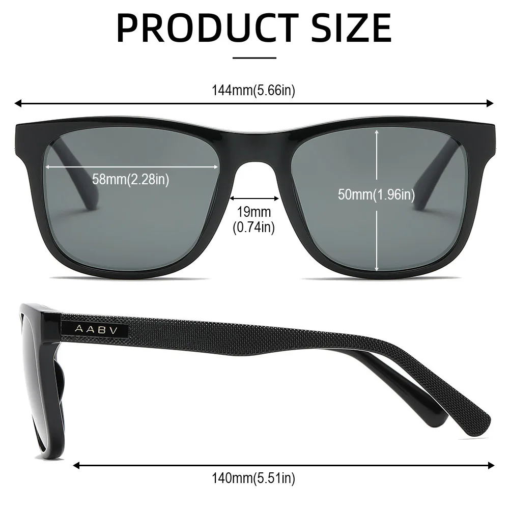 AABV Polarized Sunglasses for Men Women Designer Square Trendy Sun Glasses Dropshipping 1001