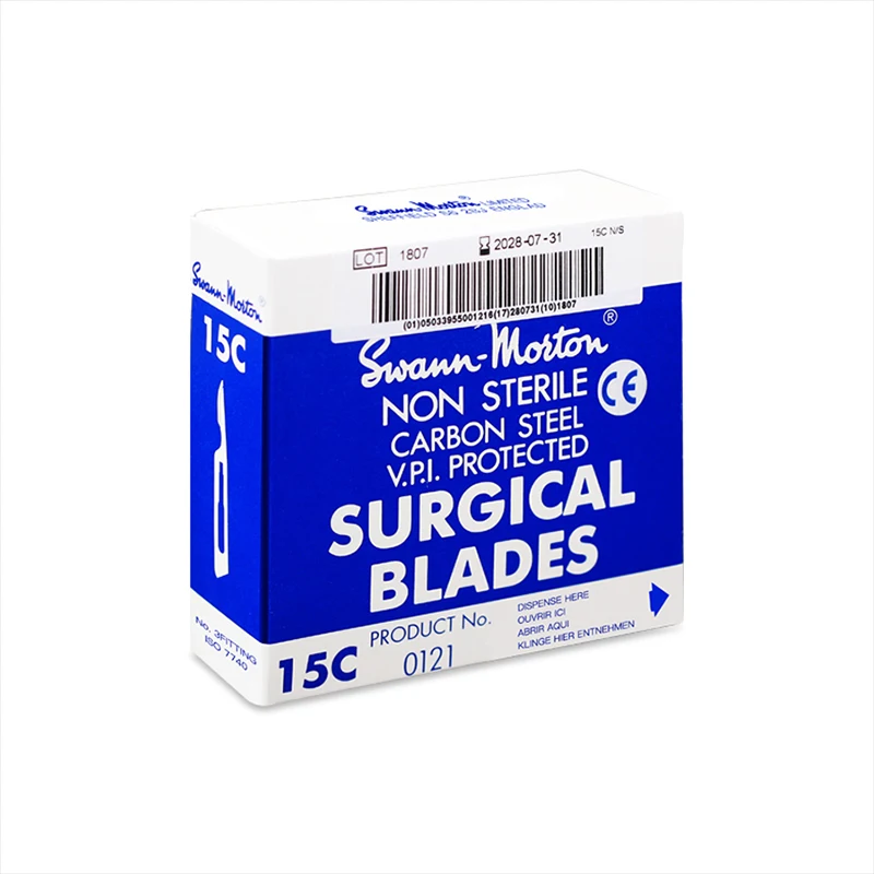 100Pcs Swann morton Carbon Steel Scalpel Surgical Blade 15C 11 15 11P 10 20 10A 12 21 22 23 18 Repair Cut Tools