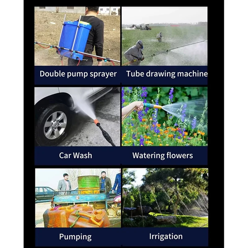 전기 더블 워터 펌프 다이어프램, 자동 유량 스위치, 고압 물 분무기, DC 12V, 105PSI, 5.5L/min