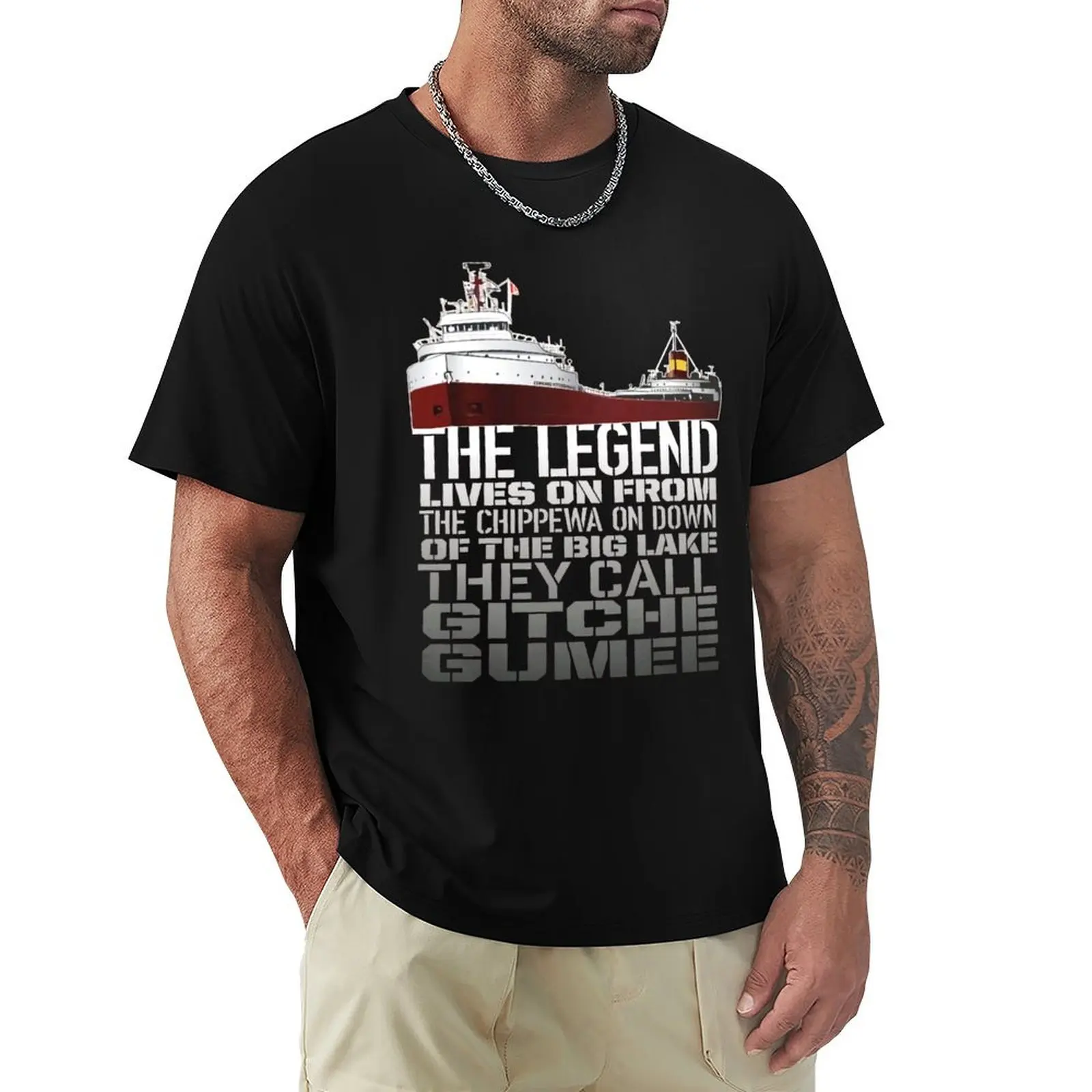 Jessui Men s ss Edmund Fitzgerald T-Shirt Sport Basic Moisture Wicking Tee