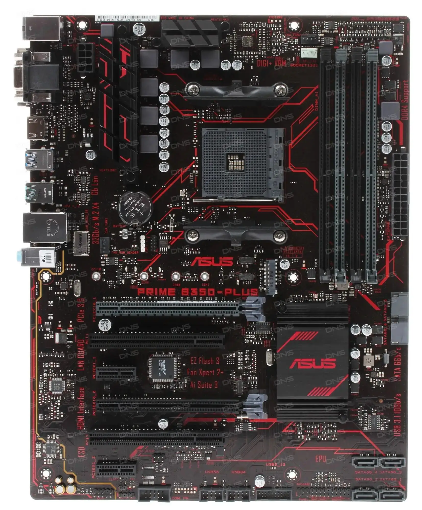 Imagem -02 - Placa-mãe Asus Prime B350 Plus para Ryzen 5700x 5700x3d 5800x3d Am4 Placa-mãe para Ryzen 5600 5600g 5500 3600 5600x