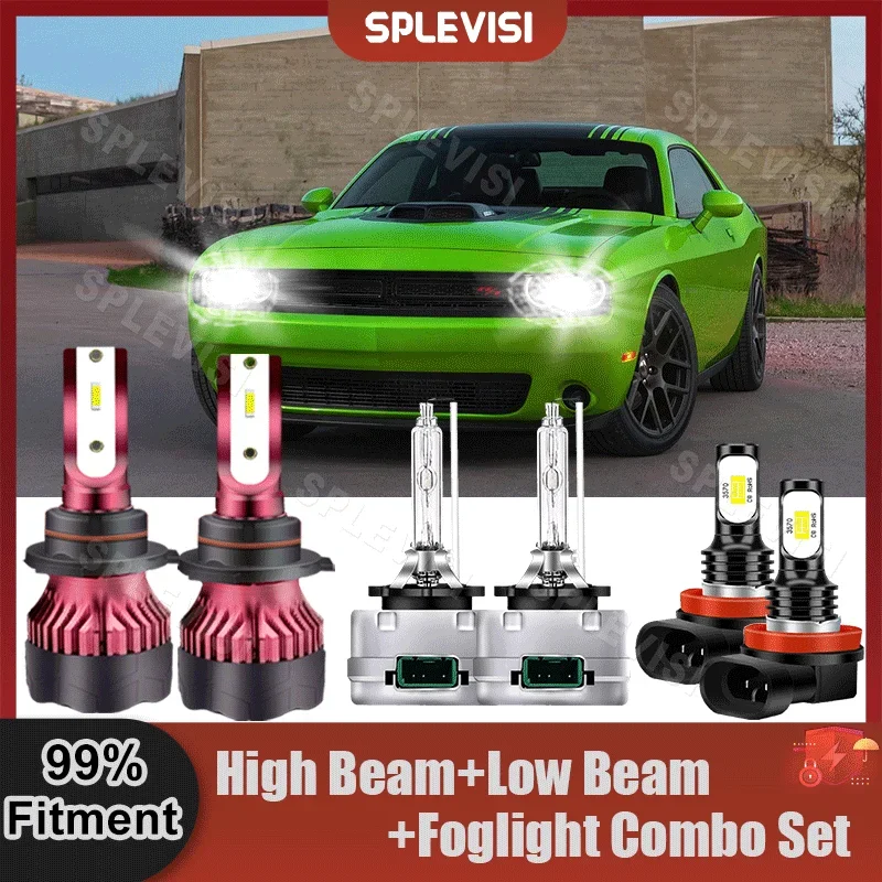 

6PCS LED High Beam 9005+Low Beam Xenon Lamp D3S+Foglamp H11 Conversion Kit For Dodge Challenger 2015 2016 2017 2018 2019 2020