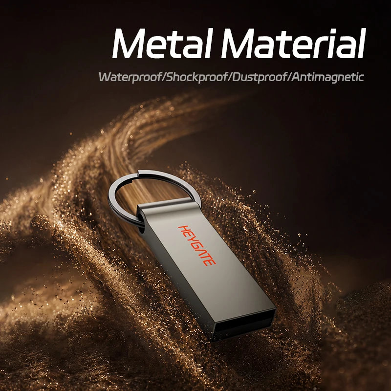 Картина 5: Флеш-накопитель HEYGATE USB 2.0 8G 16G 32G 64G 128G 4G 2GB, прочный металлический водонепроницаемый USB-накопитель, отличный подарок для резервного копирования данных