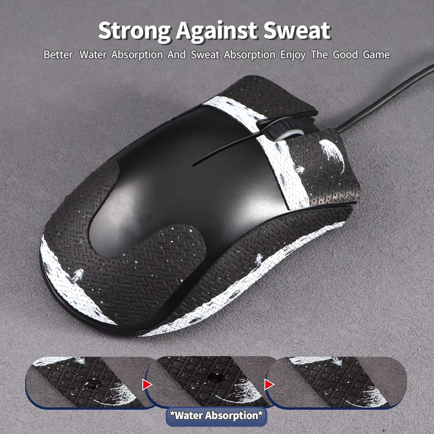 Mouse Grip Tape Sticker for Razer DeathAdder Essential Mouse Anti Slip Skin Self-Adhesive Pre-Cut Sweat-Resistant