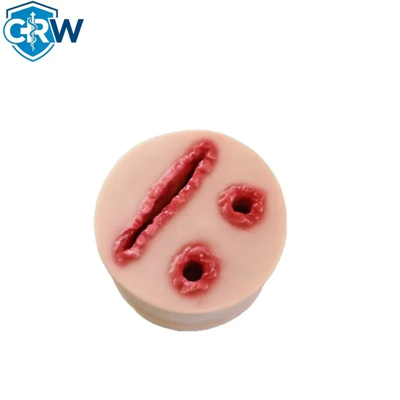 CRW Bestselling Silicone Wound Model, Simulated Bleeding Suture Practice, Gunshot and Stab Wound Medical Training Model