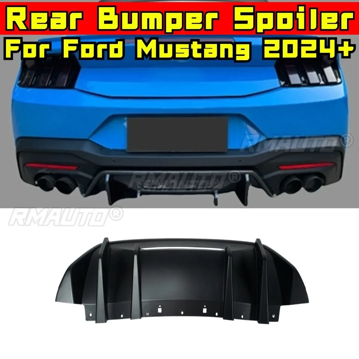 

Car Rear Bumper Spoiler Lip Diffuser Modification Part For Ford Mustang 2024+ Bumper Guard Protector Cover Car Accessories