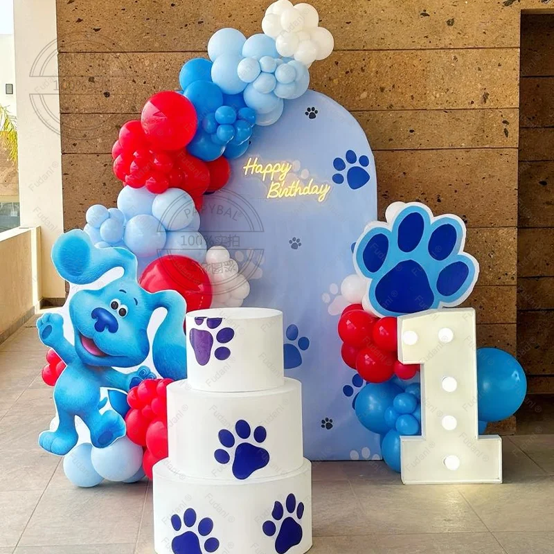 120 Uds. Globos de fiesta de pistas azules suministros de fiesta azules globo de aluminio decoración de cumpleaños de perro azul globos redondos de aluminio juguetes para niños