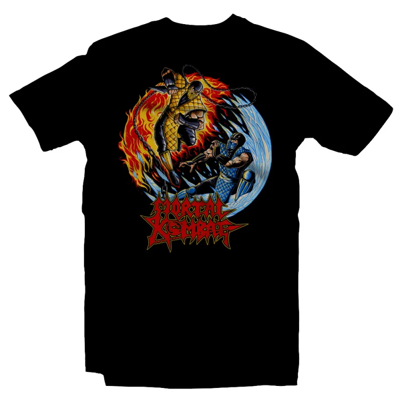 

0407 Vintage 90's Mortal Kombat Gift tee for gamer 100% cotton printed Men's Short Sleeve Graphic T-Shirt All size tops S-6XL