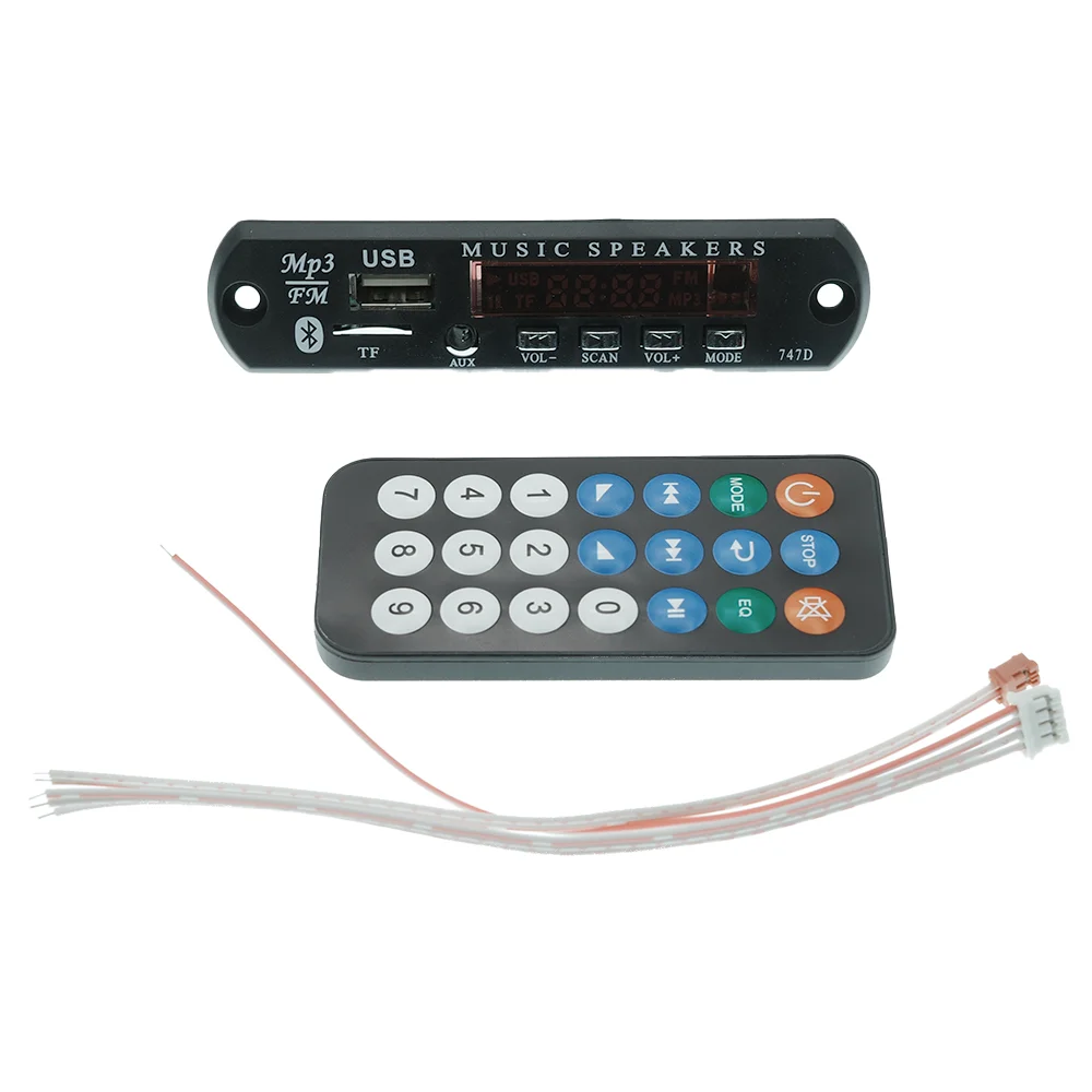 12V Bluetooth 5.0 MP3 Player Wireless Decoder Board Folder Switching USB TF FM Radio Call Module Car Kit For Speaker