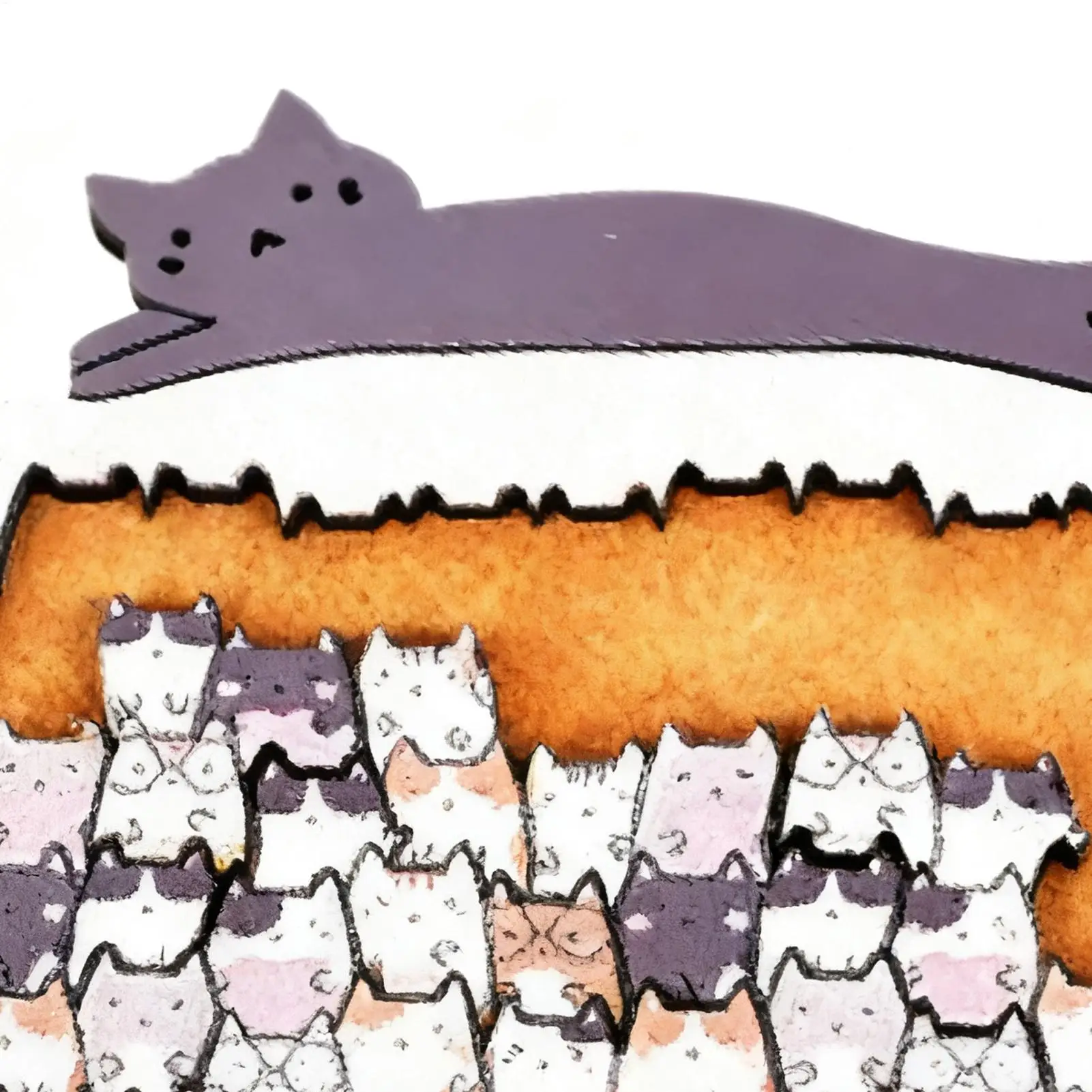 Quebra-cabeça de madeira em forma de gato desafiante quebra-cabeça irregular natal ano novo presentes de aniversário para crianças meninas meninos animal jigsaw