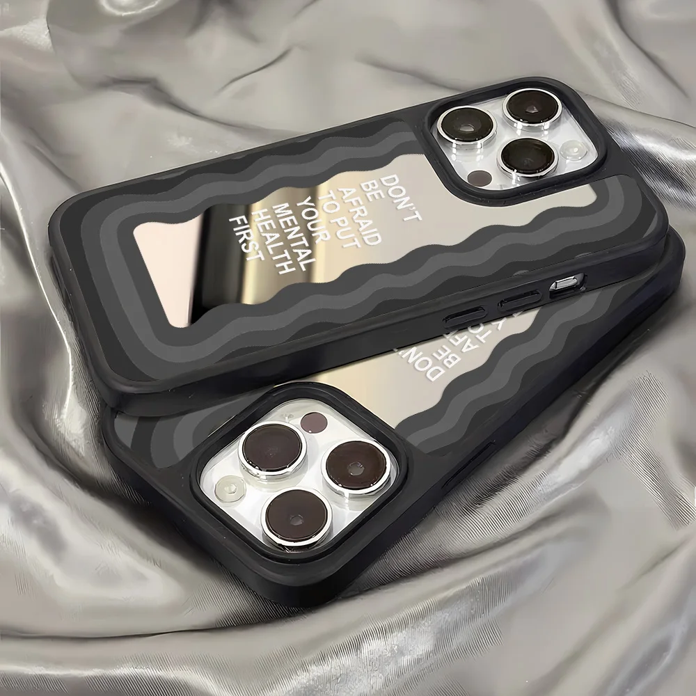 เคสโทรศัพท์ลายแฟชั่นพร้อมกระจกเงา สำหรับ iPhone 16 Pro Max, iPhone 11, 12, 13, 14, 15 Pro Max เคสซิลิโคนนิ่มกันกระแทก