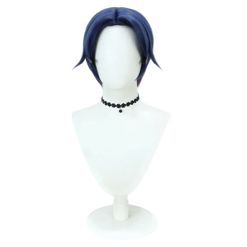 Game Valorant Cosplay Clove Short 30cm Mixed Color Wig Heat Resistant Synthetic Hair Halloween Party Wigs + Wig Cap