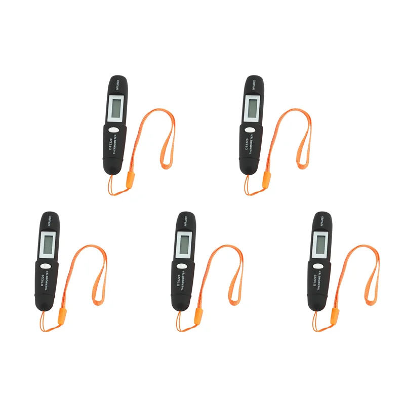 يوميا 5X عدم الاتصال ميزان الحرارة الصغير بالأشعة تحت الحمراء الأشعة تحت الحمراء قياس درجة الحرارة الرقمية شاشة الكريستال السائل ميزان الحرارة بالأشعة تحت الحمراء القلم DT8220