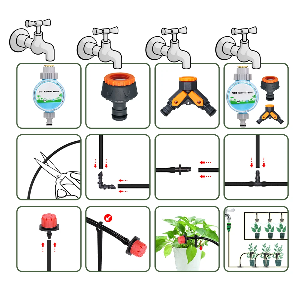 50 to 5 M Garden Watering Set System 1/4 