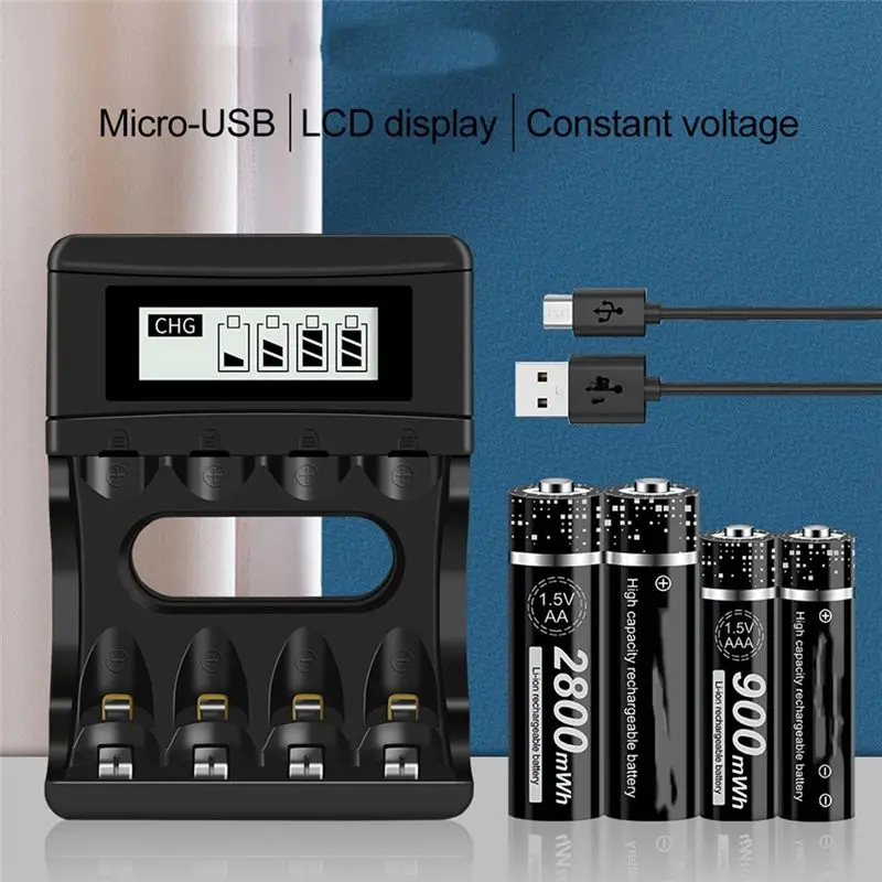 

[NEW A09R!】 Charging Stand AA/AAA Battery 1.5V Rechargeable 1.5V AA/AAA Battery With USB