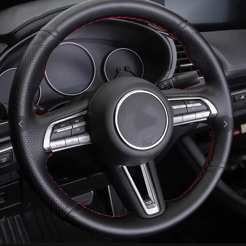 

Car Interiors Accessories Carbon Fiber look Car Steering Wheel Trim Cover Stickers For Mazda 3 Axela 2020 -2024