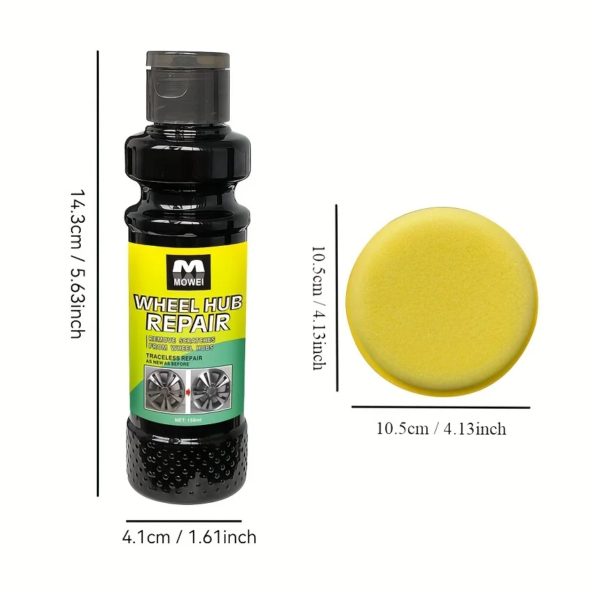 Wheel Hub Repair Kit with Polishing Cream, Scratch and Scuff Removal, Fade Restoration, Car Maintenance Enhancement