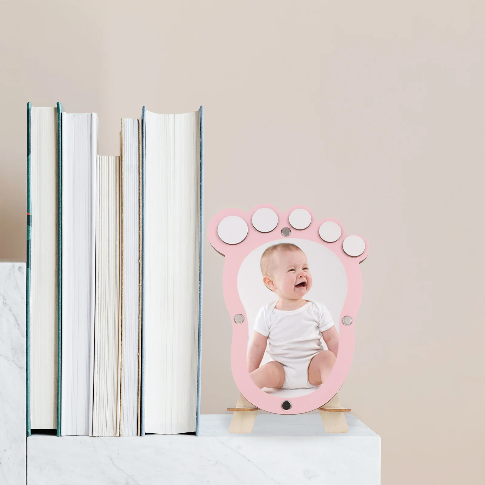 

Baby Growth Footprint Photo Frame Creative Newborn Milestone Keepsake First Year Memory Nursery Decoration Gift For Infant Boy