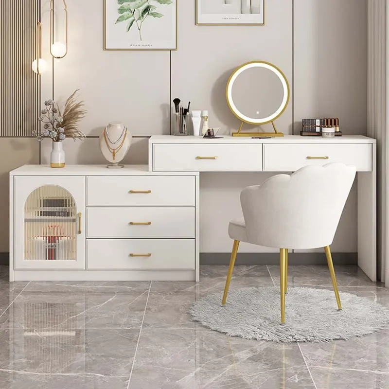 Modern Desings Dresser Drawers Luxury Aesthetic Storage Mirror Dressing Table Bedroom Modern Comoda Pra Quarto Salon Furniture