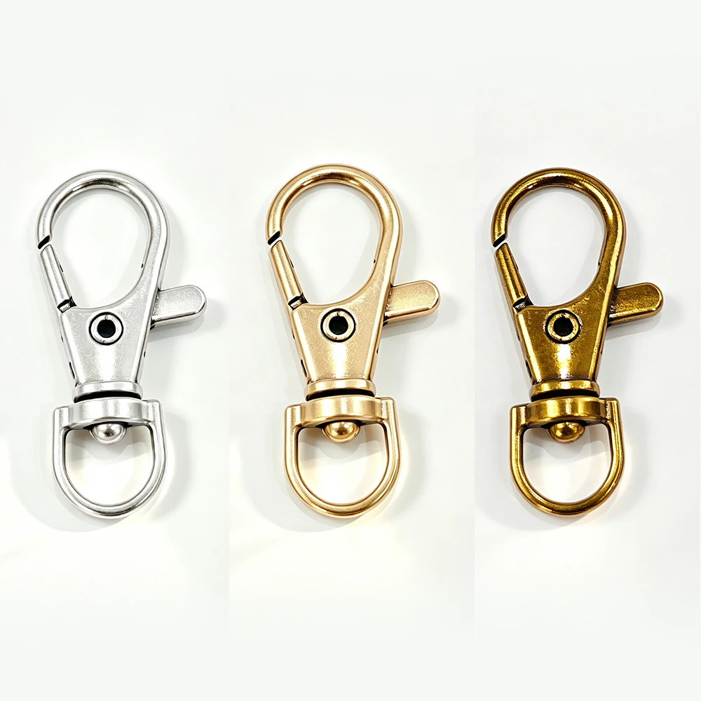 Split Key Ring Swivel Connector Carabiner for Jewelry Finding Making Gold Silver Plated Lobster Clasp Hooks DIY Keychains