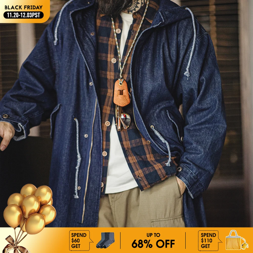 

Куртка мужская джинсовая средней длины, с капюшоном, 10,2 унции