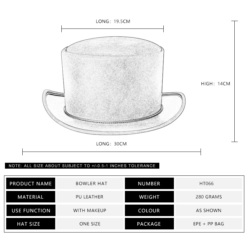 Medieval Gothic Steampunk Hat PU Leather Men Women Vintage Carnival Party Magic Hat Gentlemen Stage Performance  Cosplay Props