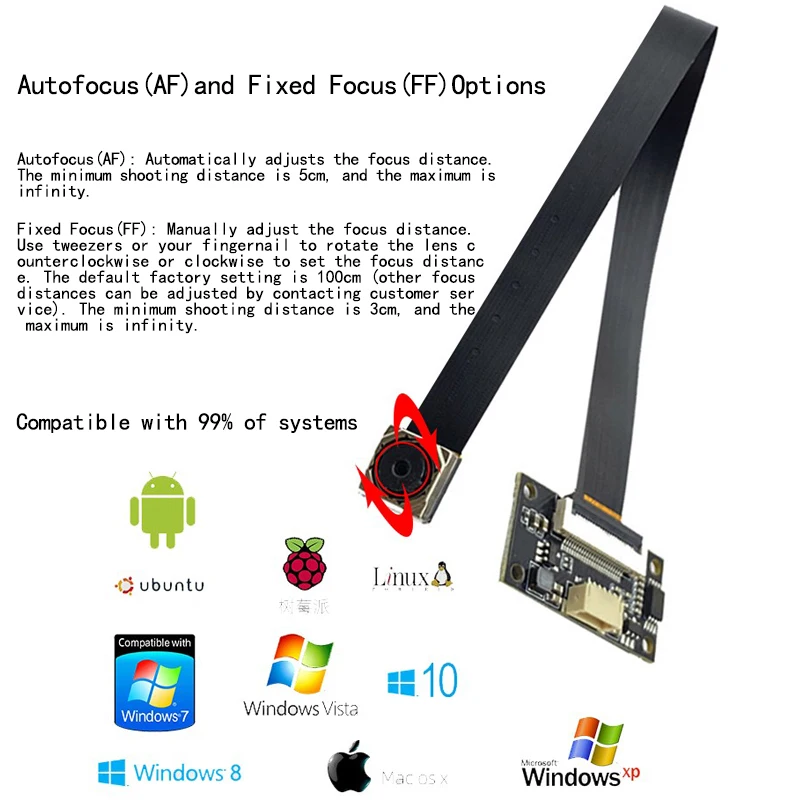 Moduł kamery USB 16MP 4656x3496 4K CMOS IMX258 AF/MF/FF 75 stopni 30FPS szerokokątny MJPEG YUY2 IMX298 do aparatów cyfrowych — zdjęcie 3