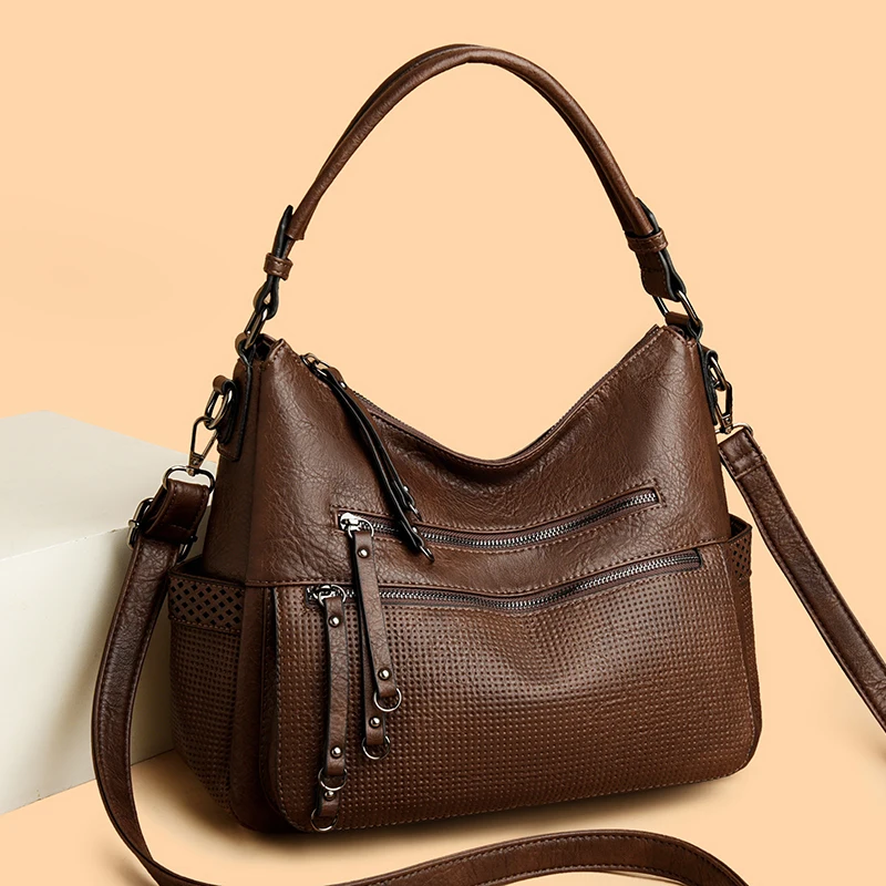 

2025 New Style Women Tote Shoulder Bags Geniune Leather Top Sale Daily Soft With Big Pockets Multi-function Leisure Handbags
