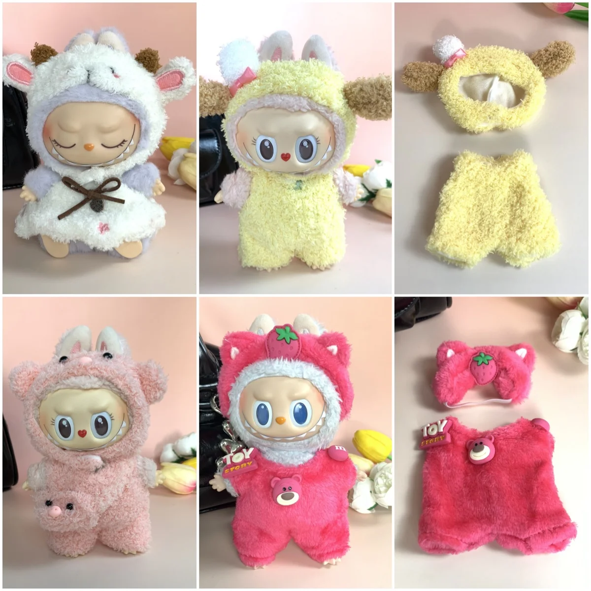 

Подвеска для одежды Labubu 15-17 см Gen 1/2 — наряд для куклы Labubu, праздничное платье для сидения и комплект с капюшоном