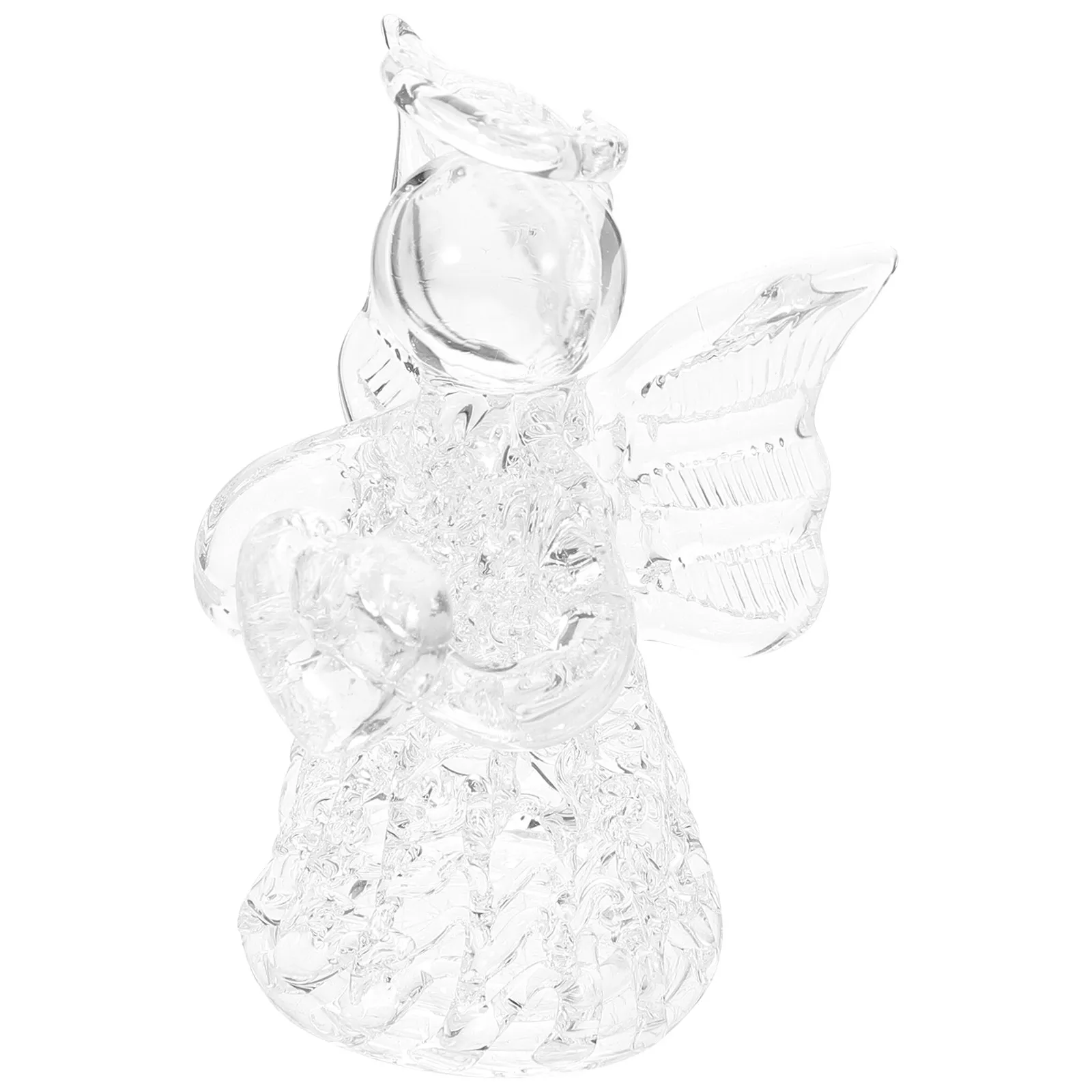 1Pcs Elegant Glass Blessing Angel Pendant Wind Chime Decor Versatile Angel Design Adornment for Living Room Bedroom Garden