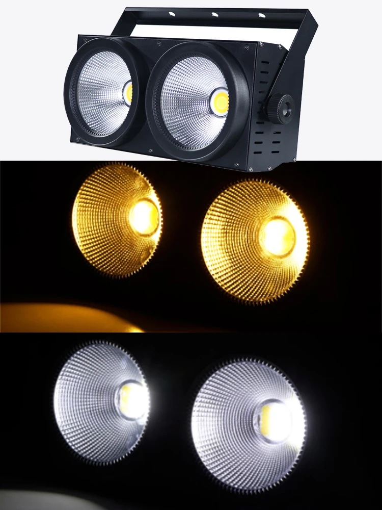1/4PCS 200W 2 ogen COB LED DMX Flood Blinder Kerstverlichting Koel Warm Wit DJ Publiek Podiumverlichting Disco Bruiloft - afbeelding 2