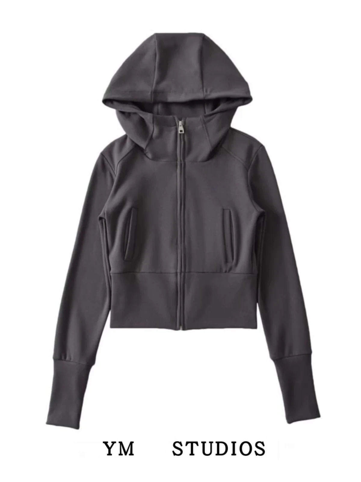 

Retro Spicy Girl Sle Hooded ort Sweatirt Streetwear Zipper Jaet Slim Fit Spring Autumn Trendy Outerwear for Women