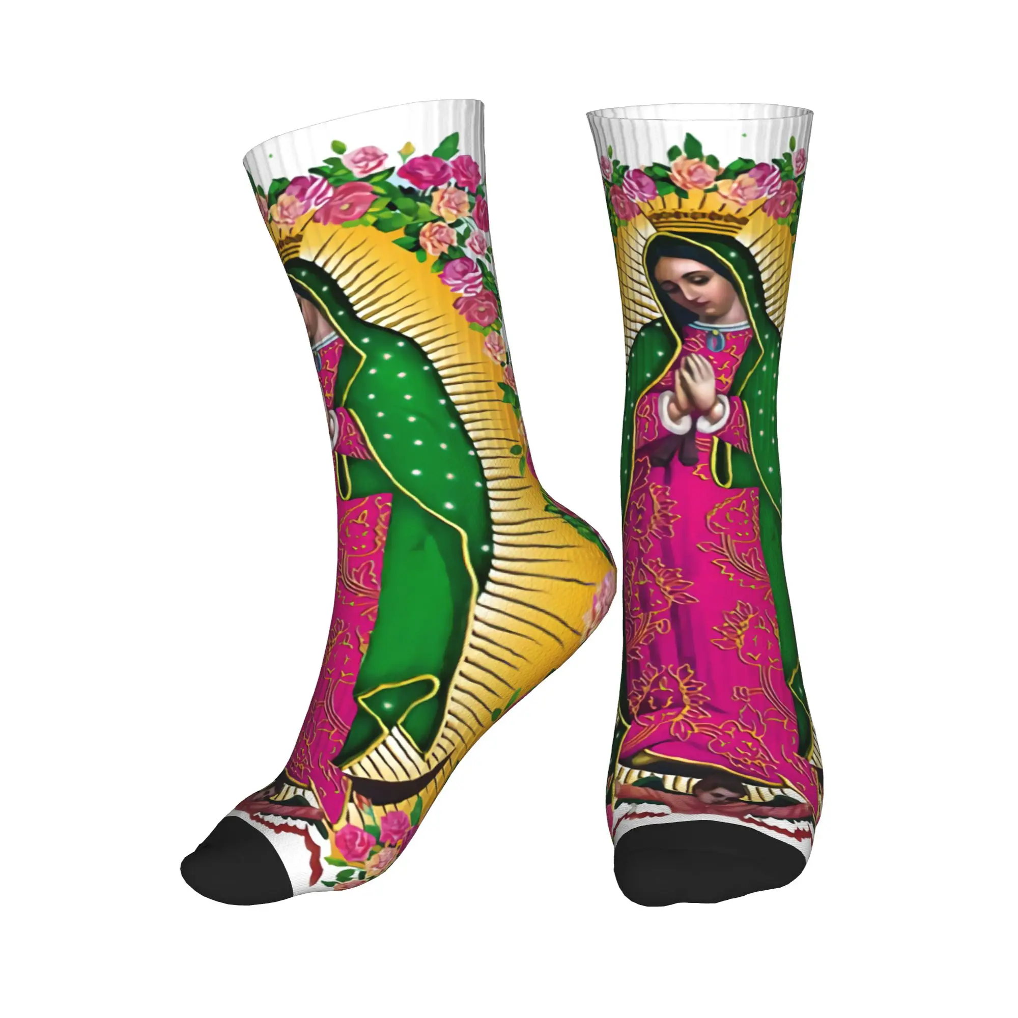 

Novelty Printing Our Lady of Guadalupe Virgin Mary Socks for Men Women Stretch Summer Autumn Winter Crew Socks