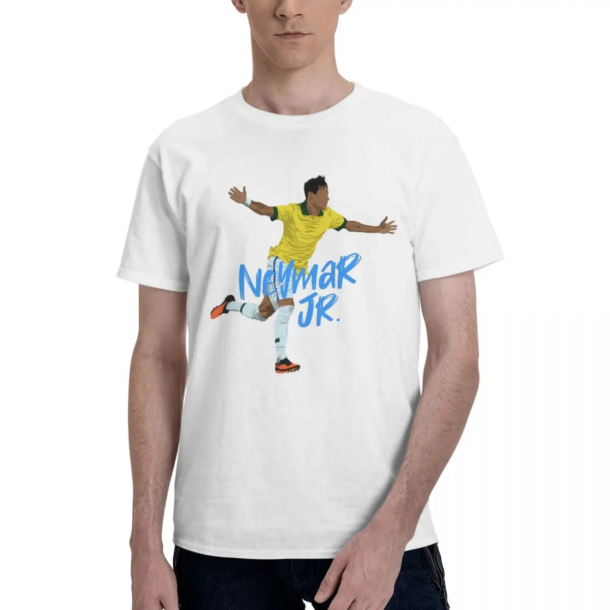 Neymar And Jr Brazil Celebrate Soccer Striker 73 Movement T-shirts Travel Kemp Novelty