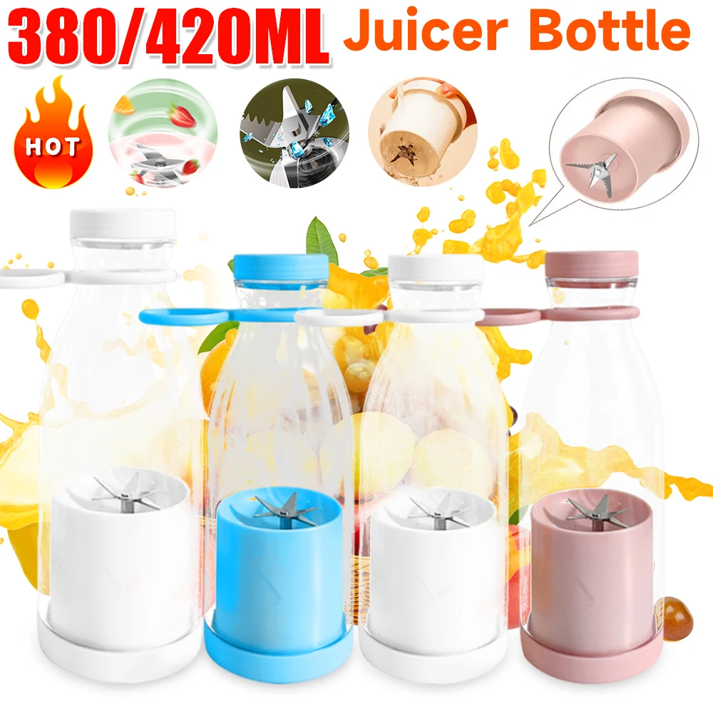 Portable Crushed Ice Electric Juicer 6 Blades Blender Milkshake Machine Large Capacity Mini Fresh Juice Blender Sport Bottle