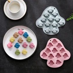12-hole Mushroom Shape Silicone Mold Fondant Cake Chocolate Mold Ice Cube Cake Mould  Cake Decoration Accessories