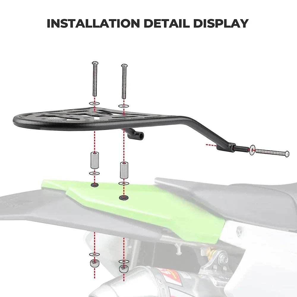 Luggage Rack KLX300 2009-2023 KLX300SM 2022 2023 Rear Rack Storage Carrier Tail Storage Cargo Enduro For Kawasaki KLX300 SM