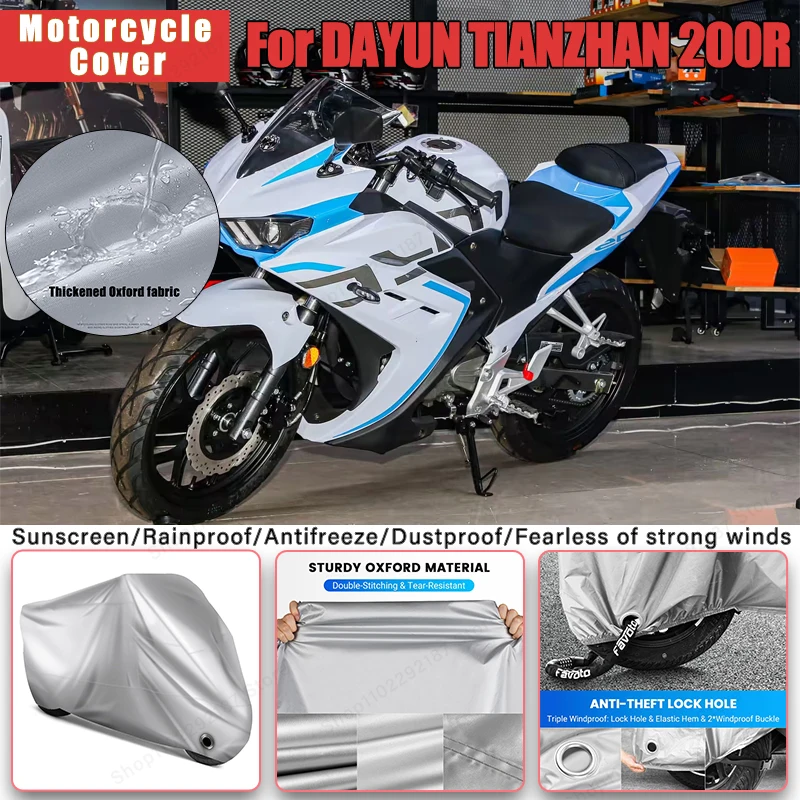 

For DAYUN TIANZHAN 200R No Ear Motorcycle Cover - Outdoor Full Body Protection, Waterproof Dustproof Sunscreen Moto Accessories