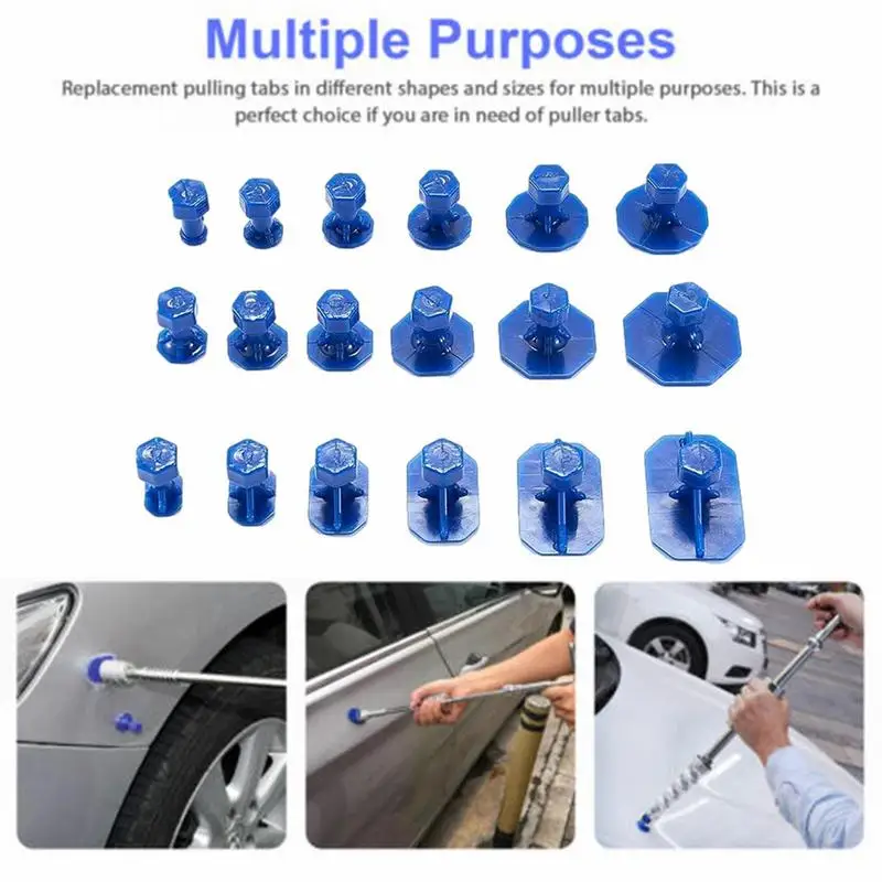 Car Dent Puller Repair T Dent Tool Auto Body Paintless Body Part Mechanical Sheet Metal Slide Removal Slide Hammer Reverse+18Pcs