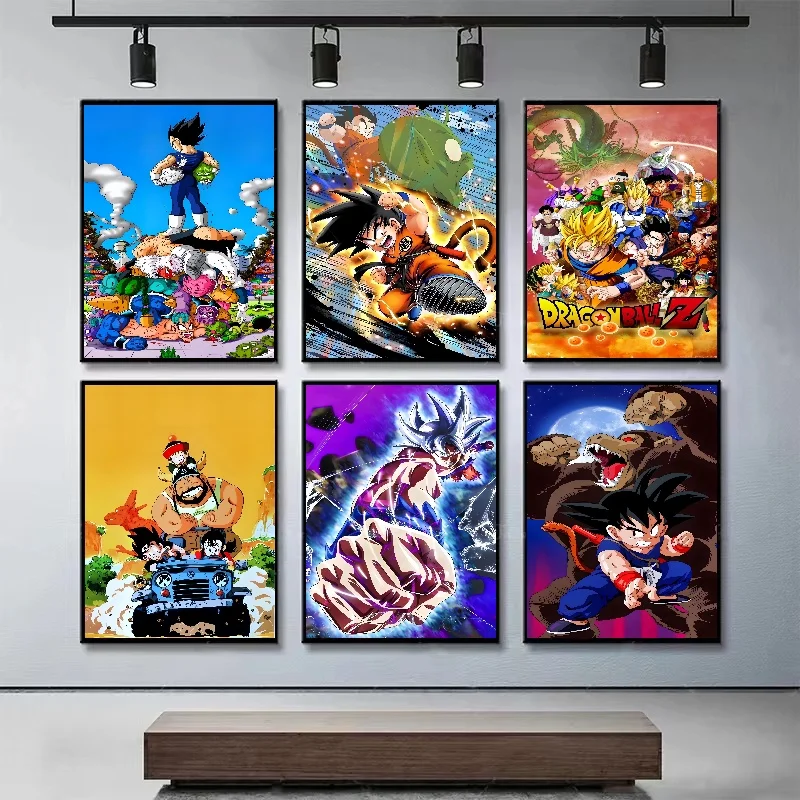 Wall Art Decoration Painting Anime Dragon Ball Son Goku Gohan Vegeta Poster Suitable for Holiday Gifts for Children and Friends