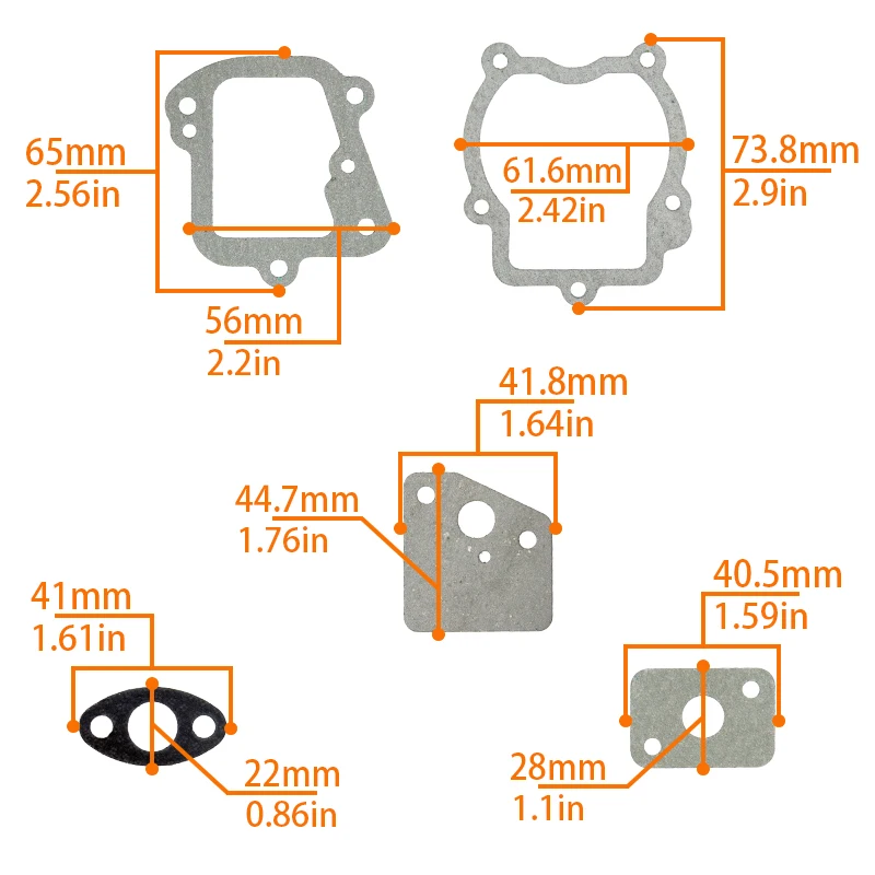Grass Trimmer Chainsaw Engine Cylinder Sealing Gaskets Full Set For Honda GX25 GX25N GX35 GX31 HHB25 HHH25 K20-WY K10-WYJ Engine