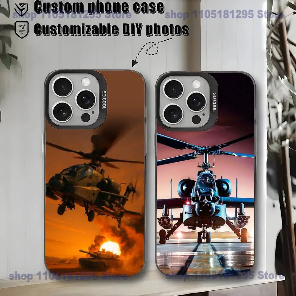 

A-Apache AH-64 Phone Case For iPhone17,16,15,14,13,12,11,Mini,Pro,MAX,plus,Black Matte Shockproof Cover