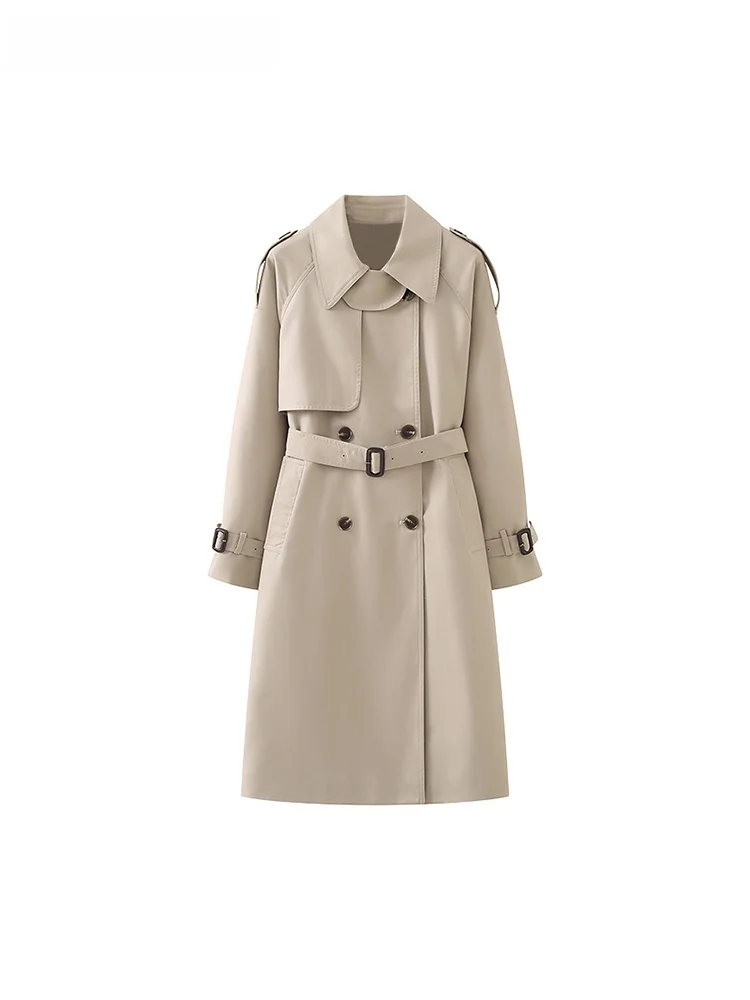 

La Chapelle Casual Briti Sle Long Coat Jaet Women's Commute Faion Design Autumn New Sle Polyester Fiber Straight