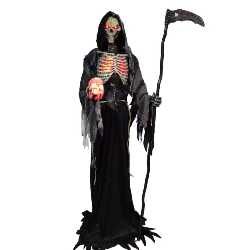 

Halloween Haunted House Props Skull Big Reaper Glowing Skeleton Sub-Chamber Haunted House Horror Decoration Ornament